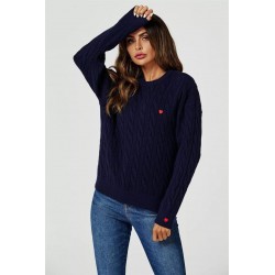 Pullover mit Herzstickerei...