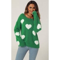 Pullover-Top Mit Herzmuster...