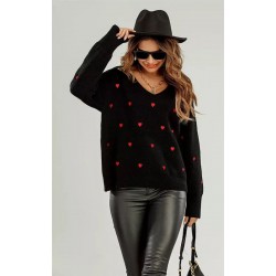 Schwarzer Pullover mit...