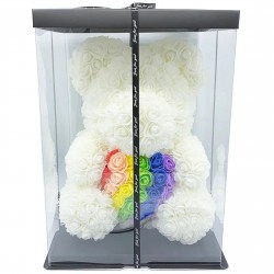 40CM BEER MET REGENBOOG HART