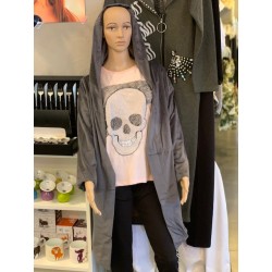 OPEN GREY CORD Cardigan